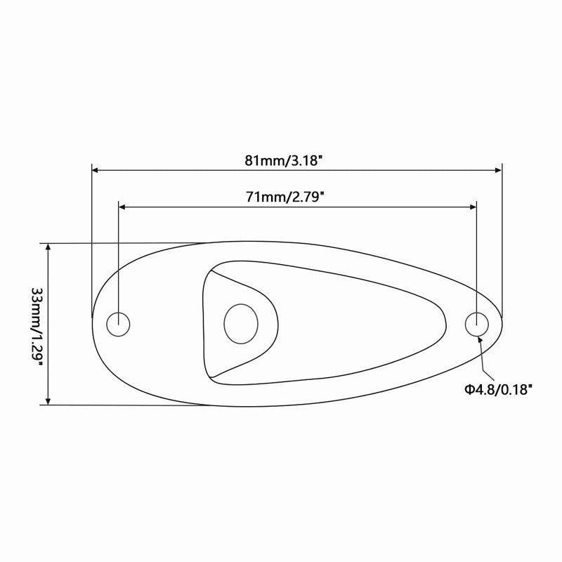 Swhmc Mono Guitar Jack Plate, Oval 1/4" Input Output Jack Socket for Fender Strat Telecaster, Chrome Plated with 3 Prongs, Replacement for Les Paul SG - Image 2